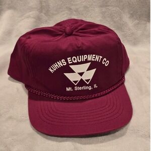Kuhns Equipment Co Mt Sterling IL Massey Ferguson Logo Rope Snapback Hat Cap‎